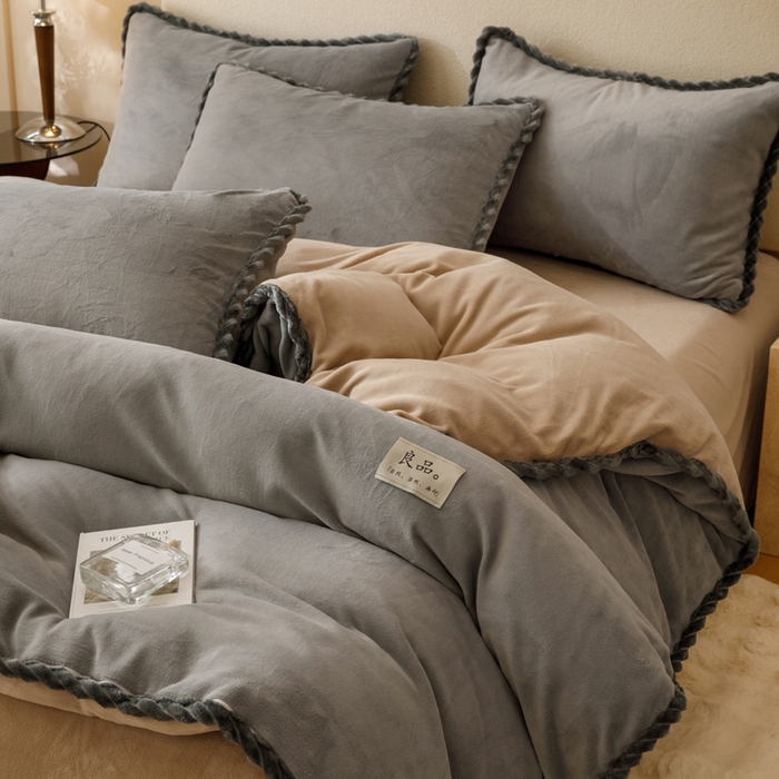 91家纺网 家纺一手货源 找家纺 （总）早晨家纺 2025新款牛奶绒双拼四件套