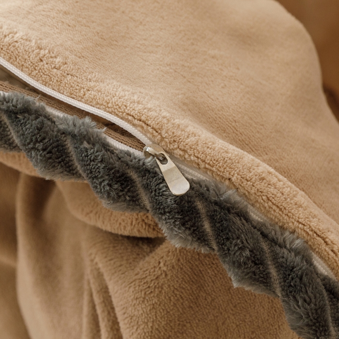 91家纺网 家纺一手货源 找家纺 早晨家纺 2025新款牛奶绒双拼四件套 双拼米驼+奶茶咖