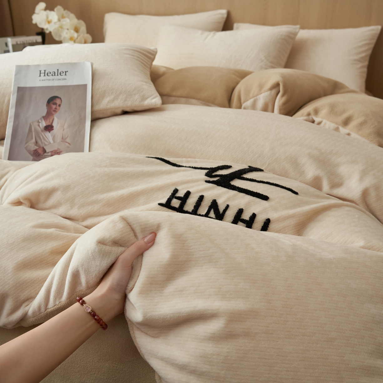 91家纺网 家纺一手货源 找家纺 （总）早晨家纺 2025新款流星款阳离子提花兔毛牛奶绒四件套