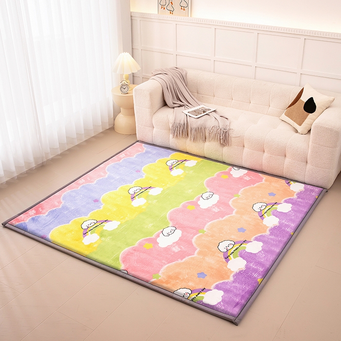 91家纺网 家纺一手货源 找家纺 （总）北辰 2025新款牛奶绒地垫打地铺神器床边垫床垫遮盖物客厅地垫可定制