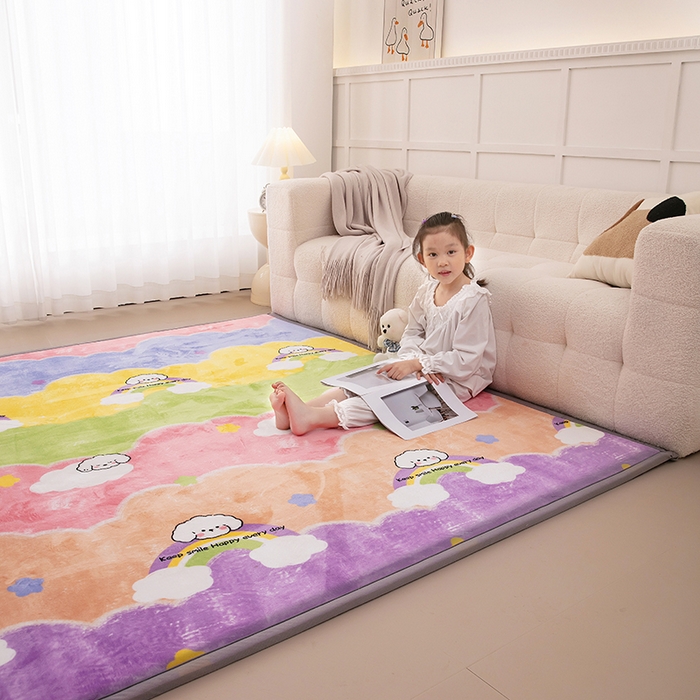 91家纺网 家纺一手货源 找家纺 （总）北辰 2025新款牛奶绒地垫打地铺神器床边垫床垫遮盖物客厅地垫可定制