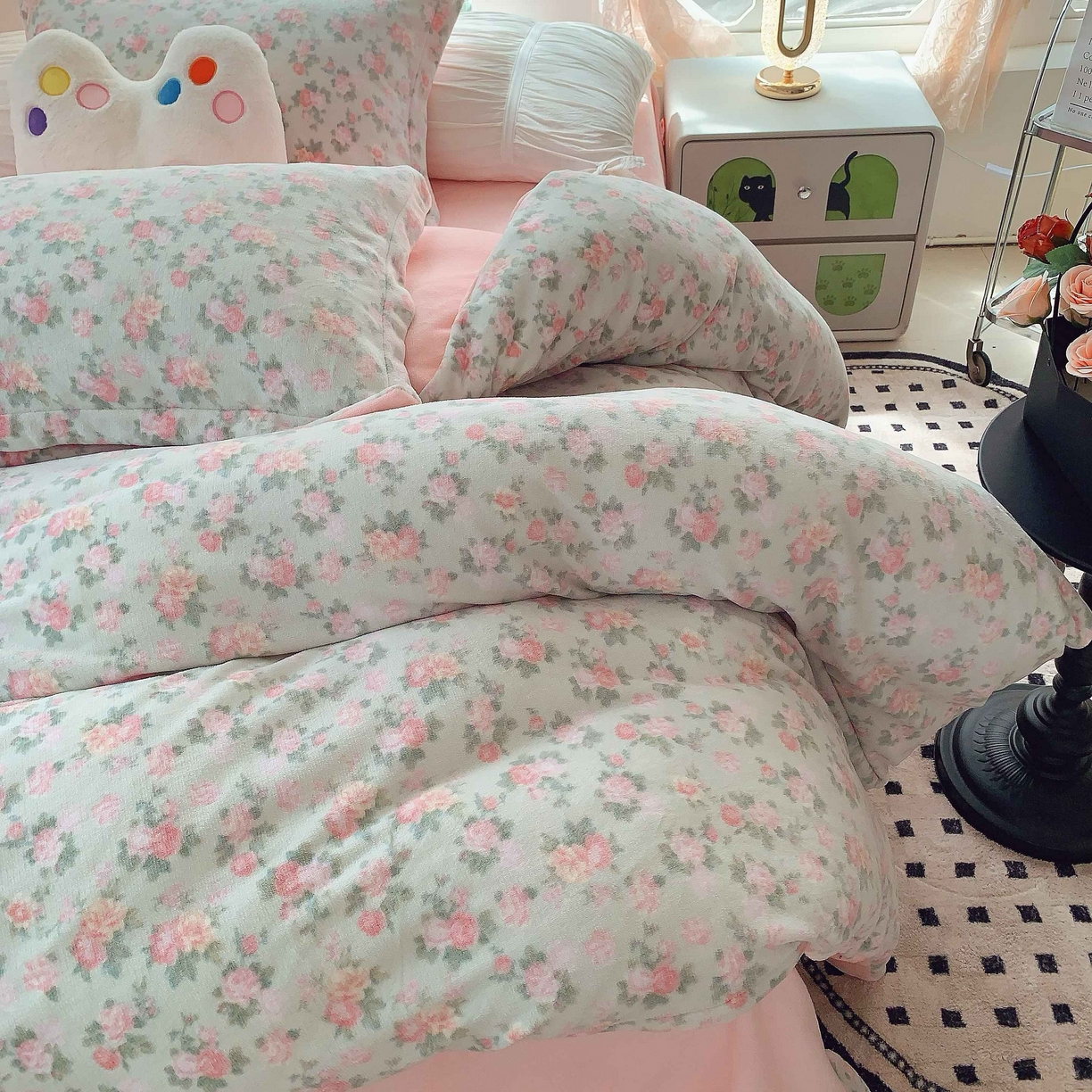 91家纺网 家纺一手货源 找家纺 （总）莱豫家纺 2025新款加厚牛奶绒三件套四件套保暖不静电