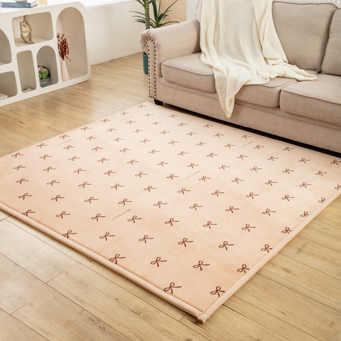 北辰 2025新款牛奶絨地墊打地鋪神器床邊墊床墊遮蓋物客廳地墊可定制 蝴蝶結