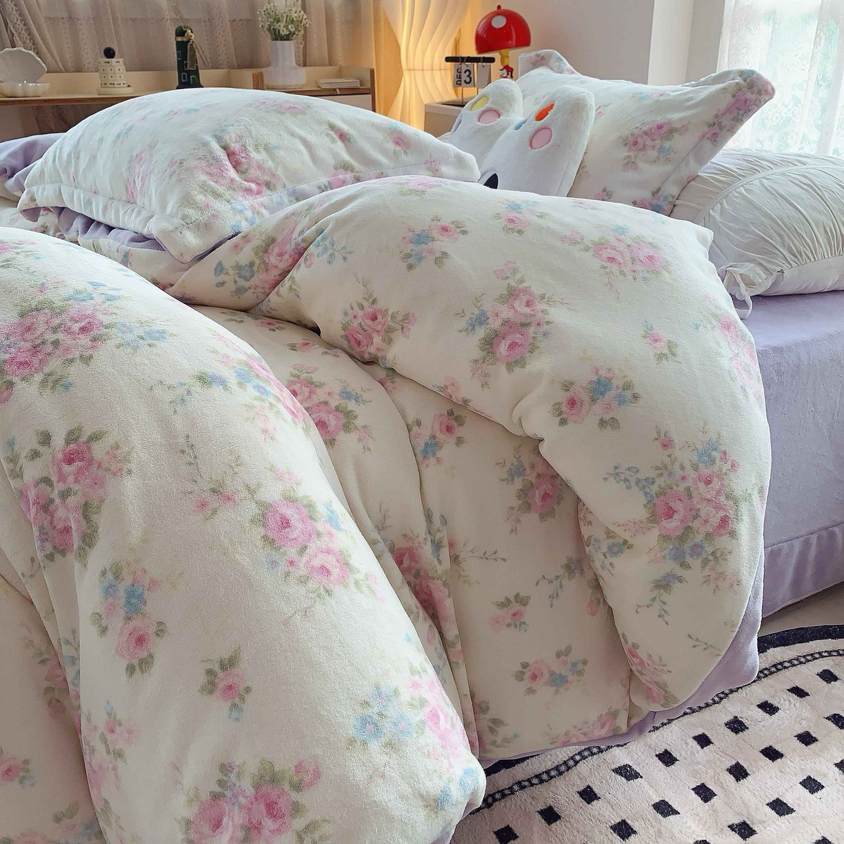 91家纺网 家纺一手货源 找家纺 （总）莱豫家纺 2025新款加厚牛奶绒三件套四件套保暖不静电