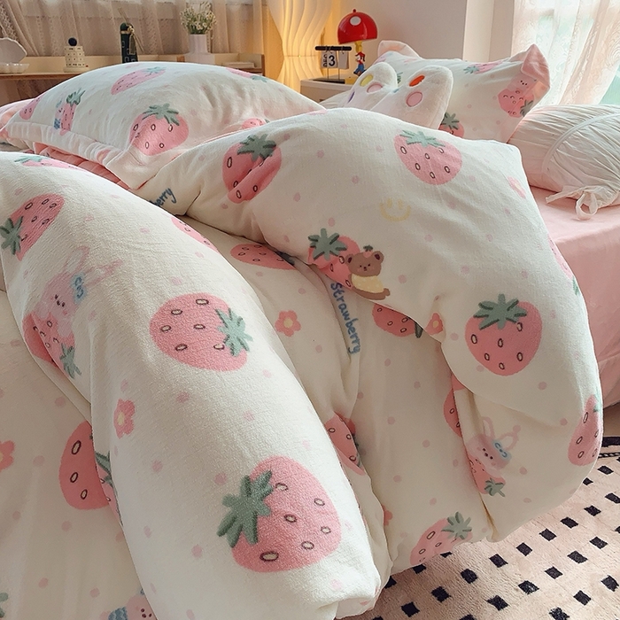 91家纺网 家纺一手货源 找家纺 （总）莱豫家纺 2025新款加厚牛奶绒三件套四件套保暖不静电