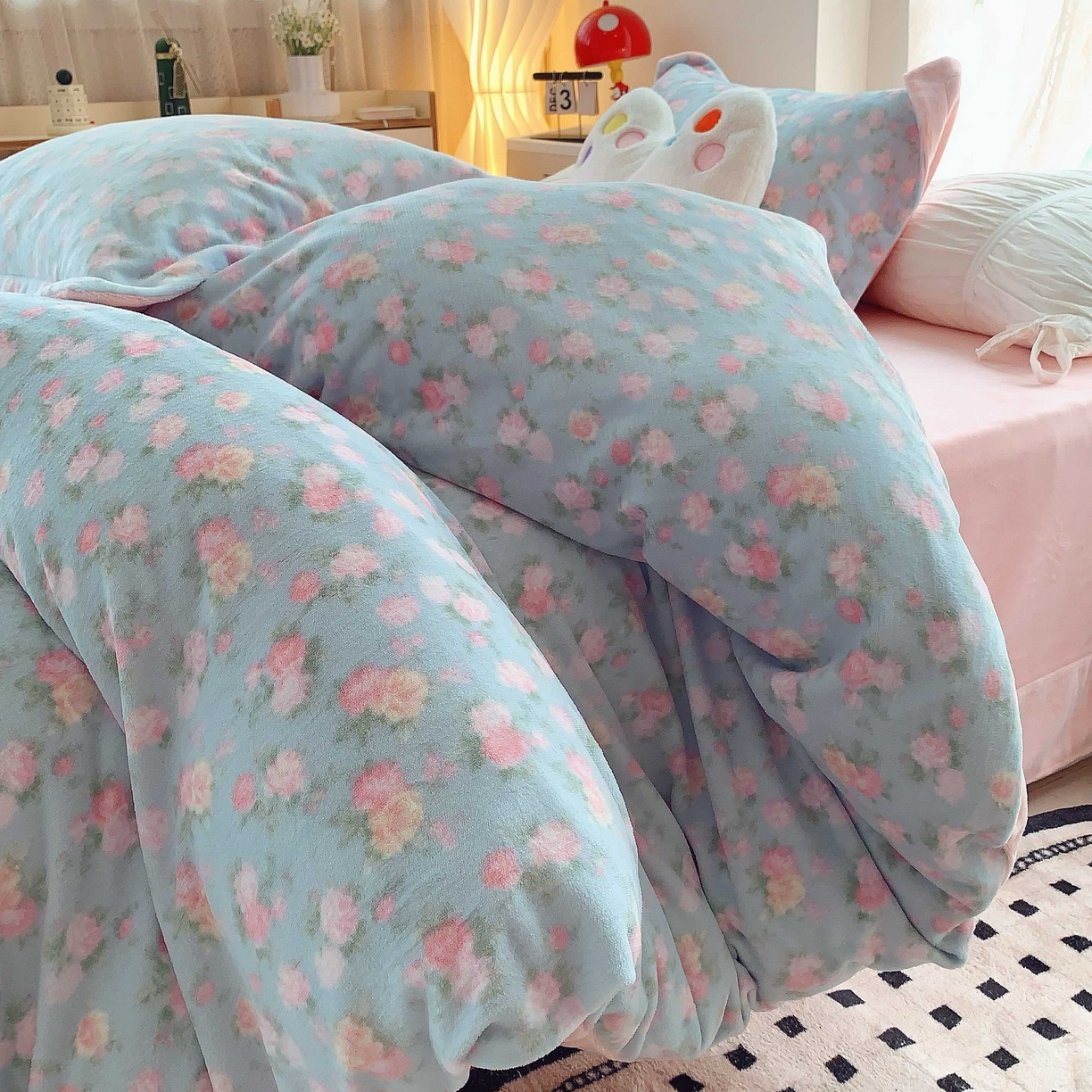 91家纺网 家纺一手货源 找家纺 （总）莱豫家纺 2025新款加厚牛奶绒三件套四件套保暖不静电