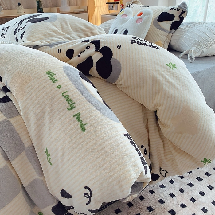 91家纺网 家纺一手货源 找家纺 （总）莱豫家纺 2025新款加厚牛奶绒三件套四件套保暖不静电