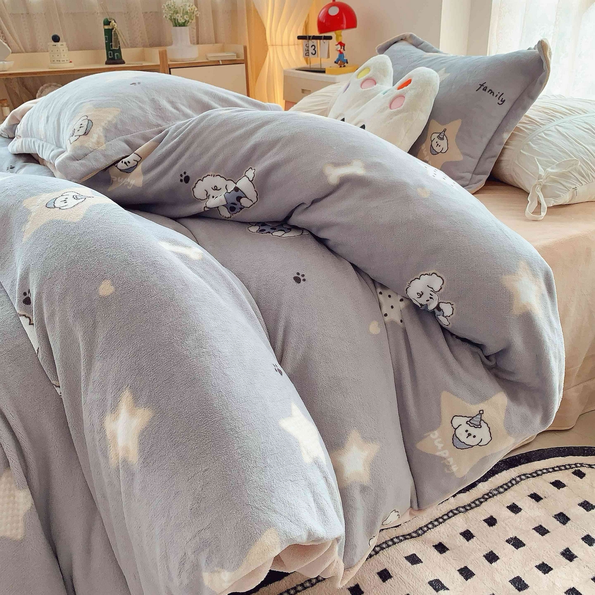 91家纺网 家纺一手货源 找家纺 （总）莱豫家纺 2025新款加厚牛奶绒三件套四件套保暖不静电