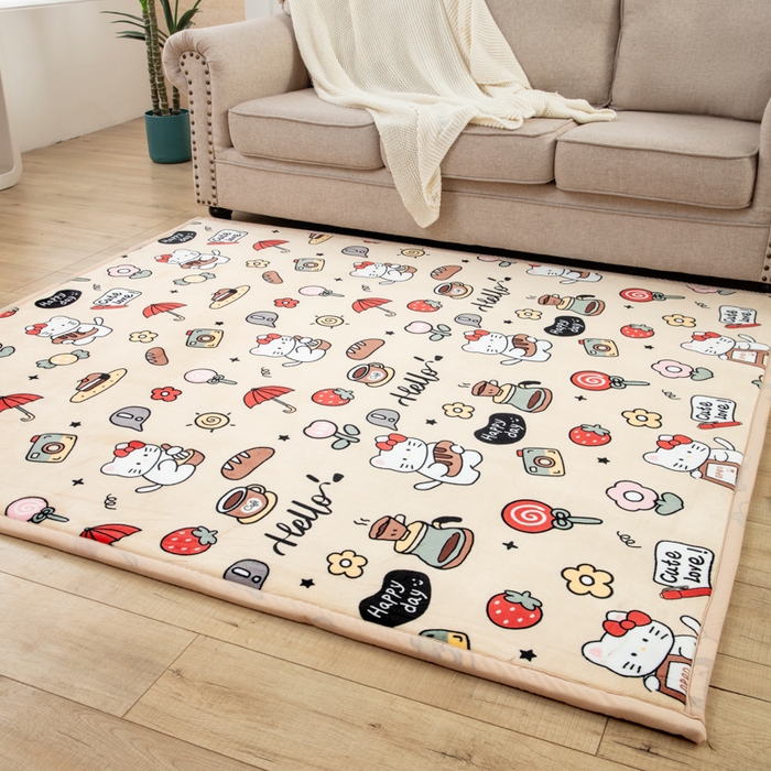 91家纺网 家纺一手货源 找家纺 北辰 2025新款牛奶绒地垫打地铺神器床边垫床垫遮盖物客厅地垫可定制 欢乐假日