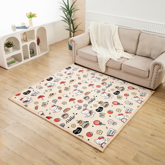 91家纺网 家纺一手货源 找家纺 北辰 2025新款牛奶绒地垫打地铺神器床边垫床垫遮盖物客厅地垫可定制 欢乐假日