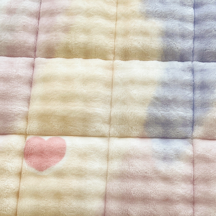 91家纺网 家纺一手货源 找家纺 梵朴 2025新款牛奶绒泡泡兔毛绒床垫学生宿舍床褥子床护垫大床款印花系列 彩虹爱心紫