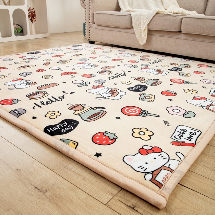 91家纺网 家纺一手货源 找家纺 北辰 2025新款牛奶绒地垫打地铺神器床边垫床垫遮盖物客厅地垫可定制 欢乐假日