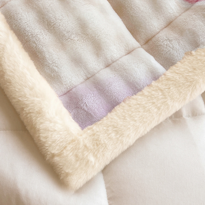 91家纺网 家纺一手货源 找家纺 梵朴 2025新款牛奶绒泡泡兔毛绒床垫学生宿舍床褥子床护垫大床款印花系列 彩虹爱心紫