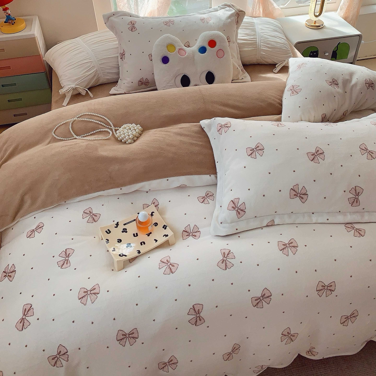 91家纺网 家纺一手货源 找家纺 莱豫家纺 2025新款加厚牛奶绒三件套四件套保暖不静电 爱心如辰