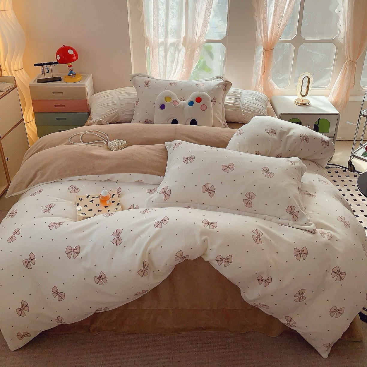 91家纺网 家纺一手货源 找家纺 莱豫家纺 2025新款加厚牛奶绒三件套四件套保暖不静电 爱心如辰