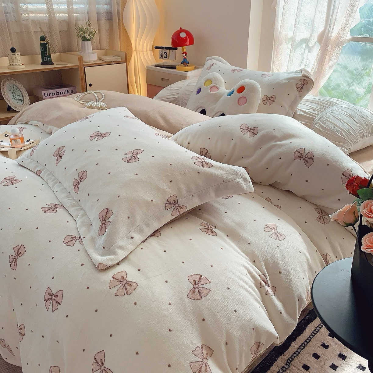 91家纺网 家纺一手货源 找家纺 莱豫家纺 2025新款加厚牛奶绒三件套四件套保暖不静电 爱心如辰