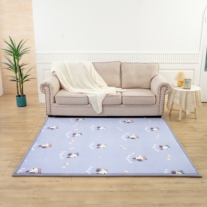 91家纺网 家纺一手货源 找家纺 北辰 2025新款牛奶绒地垫打地铺神器床边垫床垫遮盖物客厅地垫可定制 puppy狗