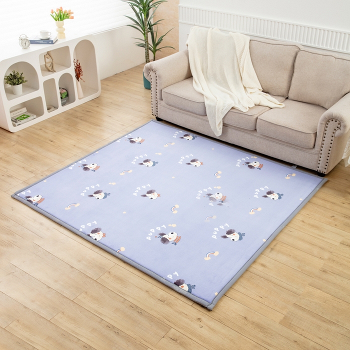 91家纺网 家纺一手货源 找家纺 北辰 2025新款牛奶绒地垫打地铺神器床边垫床垫遮盖物客厅地垫可定制 puppy狗