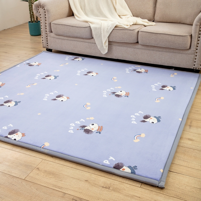 91家纺网 家纺一手货源 找家纺 北辰 2025新款牛奶绒地垫打地铺神器床边垫床垫遮盖物客厅地垫可定制 puppy狗