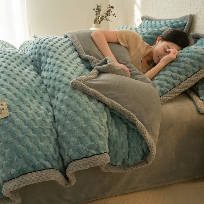 91家纺网 家纺一手货源 找家纺 （总）早晨家纺 2025新款金贵款牛奶绒提花四件套