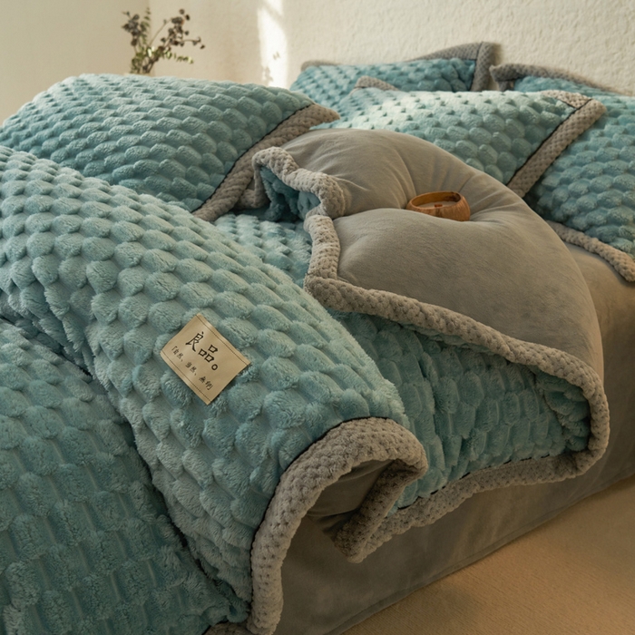 91家纺网 家纺一手货源 找家纺 （总）早晨家纺 2025新款金贵款牛奶绒提花四件套