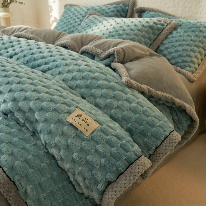 91家纺网 家纺一手货源 找家纺 （总）早晨家纺 2025新款金贵款牛奶绒提花四件套