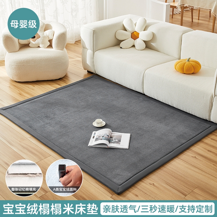 北辰 2025新款牛奶絨地墊打地鋪神器床邊墊床墊遮蓋物客廳地墊可定制 深灰