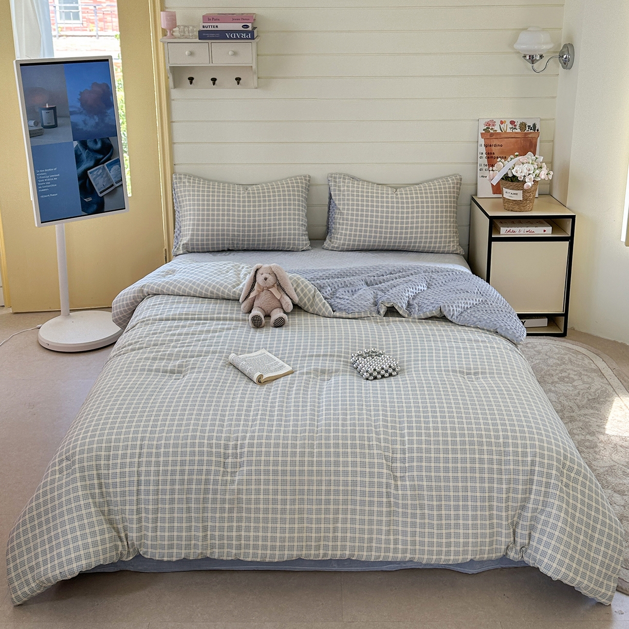 91家纺网 家纺一手货源 找家纺 （总）麦伦家居 2025新款全棉双层纱3D豆豆被系列被子被芯（可配四件套）