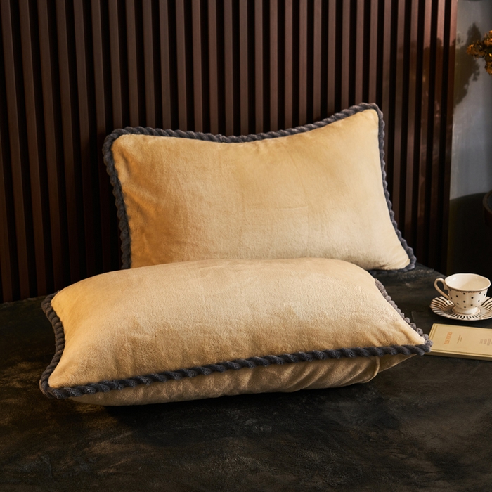 91家纺网 家纺一手货源 找家纺 早晨家纺 2025新款黑金牛奶绒纯色四件套-风格2 黑金-米驼