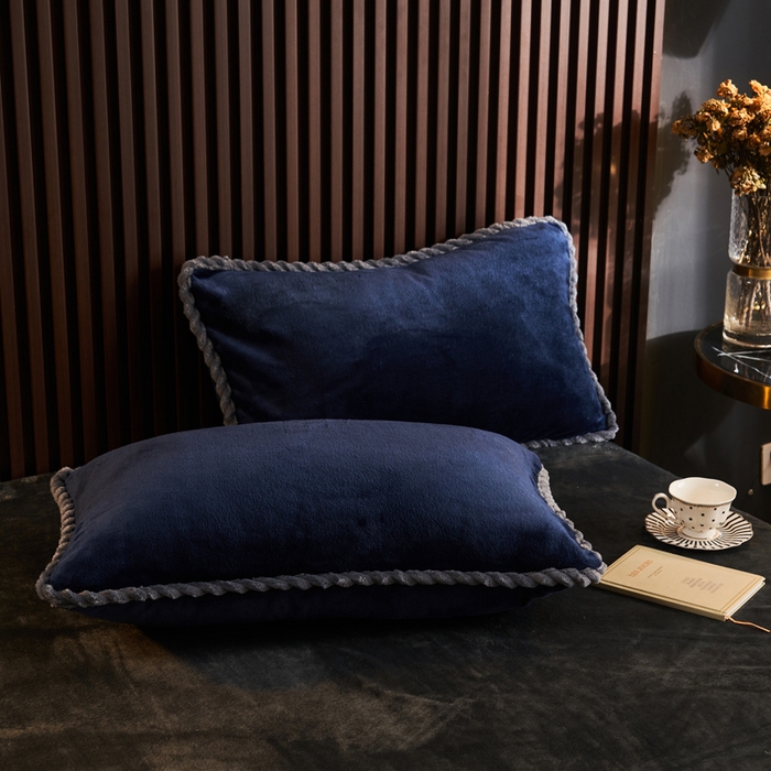 91家纺网 家纺一手货源 找家纺 早晨家纺 2025新款黑金牛奶绒纯色四件套-风格2 黑金-深蓝