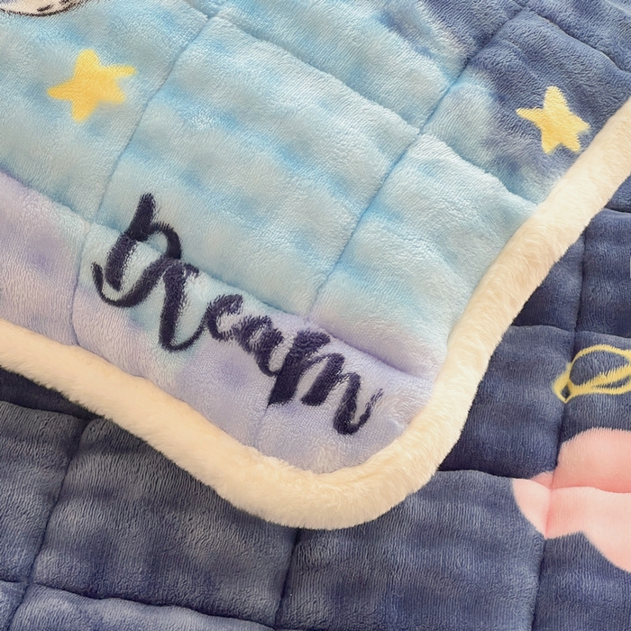 91家纺网 家纺一手货源 找家纺 梵朴 2025新款牛奶绒泡泡兔毛绒床垫学生宿舍床褥子床护垫大床款印花系列 梦幻太空人