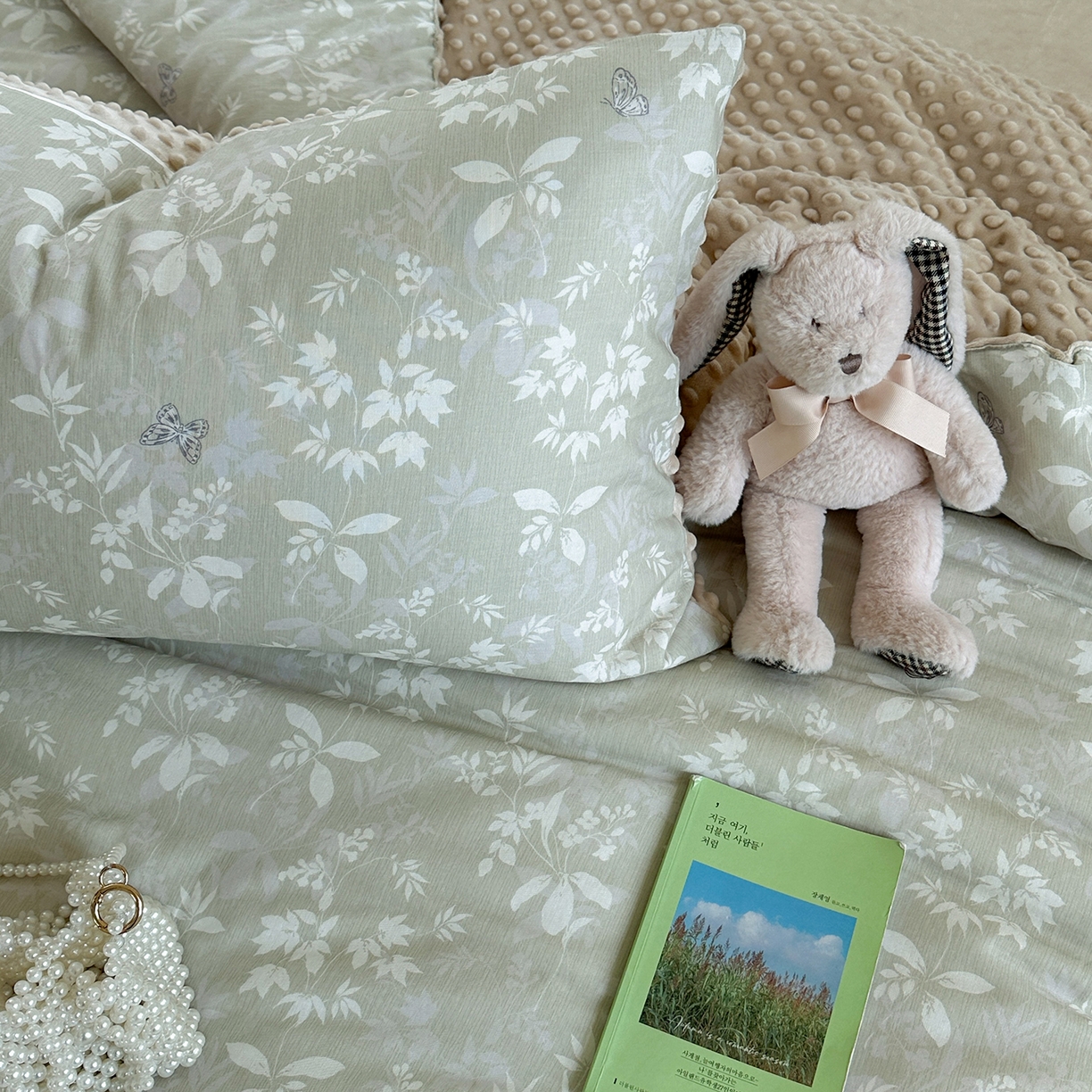 91家纺网 家纺一手货源 找家纺 麦伦家居 2025新款全棉双层纱3D豆豆被系列被子被芯（可配四件套） 云雾月影