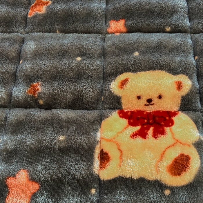 91家纺网 家纺一手货源 找家纺 梵朴 2025新款牛奶绒泡泡兔毛绒床垫学生宿舍床褥子床护垫大床款印花系列 星星小熊灰