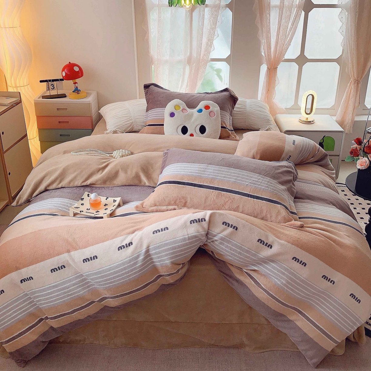 91家纺网 家纺一手货源 找家纺 莱豫家纺 2025新款加厚牛奶绒三件套四件套保暖不静电 米兰风尚