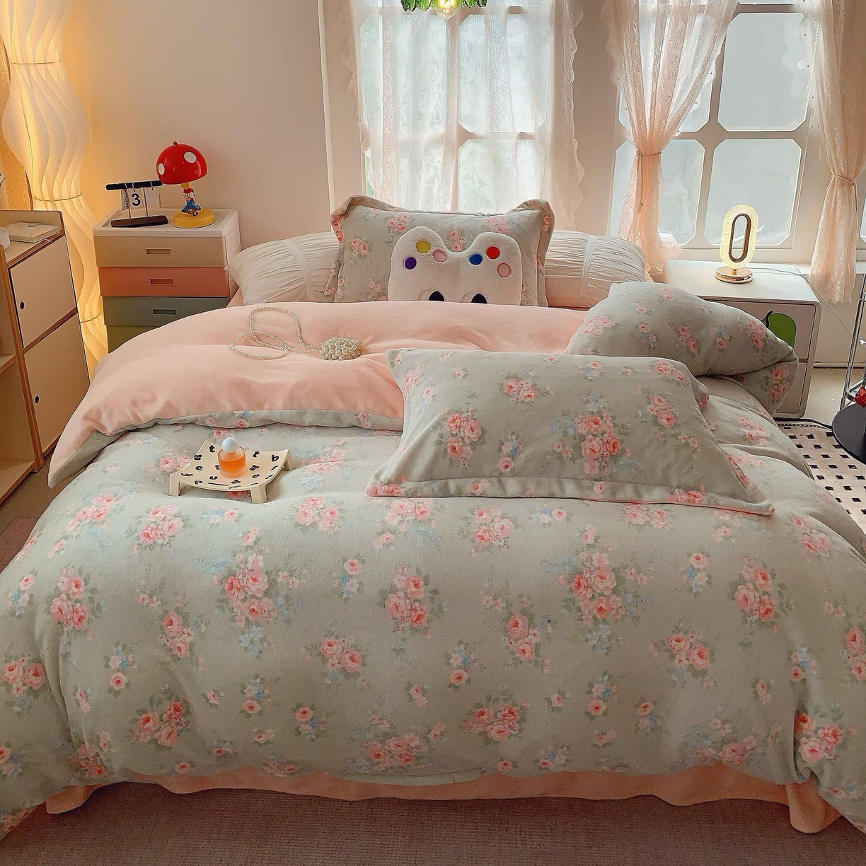 91家纺网 家纺一手货源 找家纺 莱豫家纺 2025新款加厚牛奶绒三件套四件套保暖不静电 茉莉