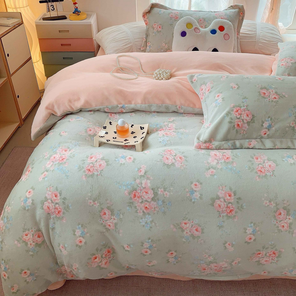 91家纺网 家纺一手货源 找家纺 莱豫家纺 2025新款加厚牛奶绒三件套四件套保暖不静电 茉莉