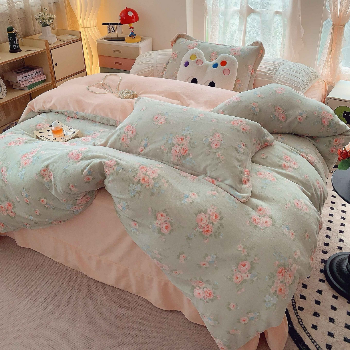 91家纺网 家纺一手货源 找家纺 莱豫家纺 2025新款加厚牛奶绒三件套四件套保暖不静电 茉莉