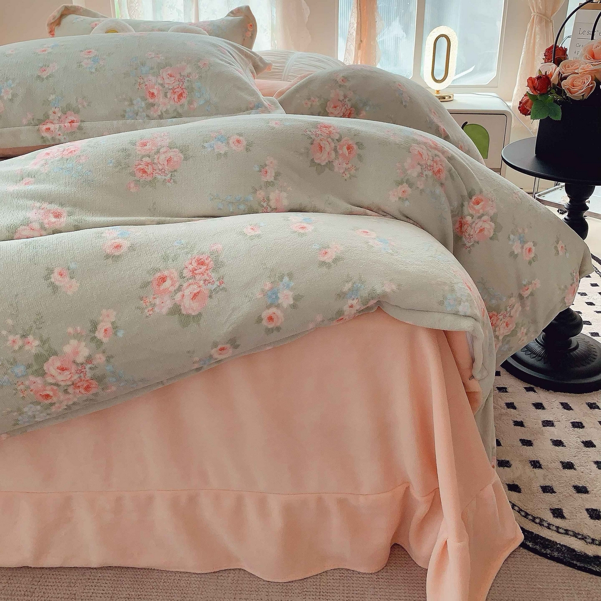 91家纺网 家纺一手货源 找家纺 莱豫家纺 2025新款加厚牛奶绒三件套四件套保暖不静电 茉莉