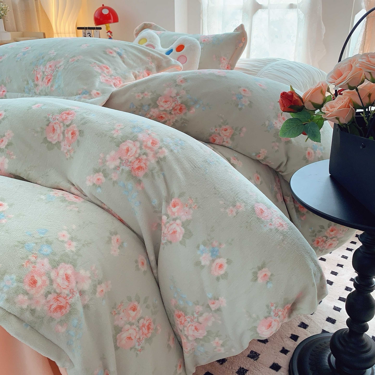 91家纺网 家纺一手货源 找家纺 莱豫家纺 2025新款加厚牛奶绒三件套四件套保暖不静电 茉莉