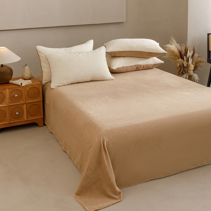 91家纺网 家纺一手货源 找家纺 早晨家纺 2025新款波浪款牛奶绒提花四件套 波浪-奶昔白