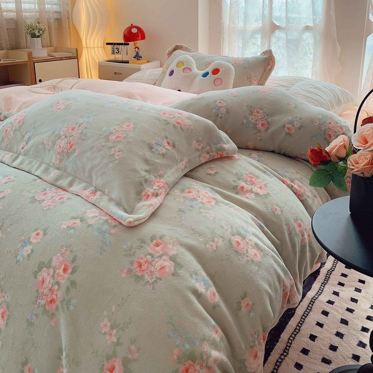 91家纺网 家纺一手货源 找家纺 莱豫家纺 2025新款加厚牛奶绒三件套四件套保暖不静电 茉莉