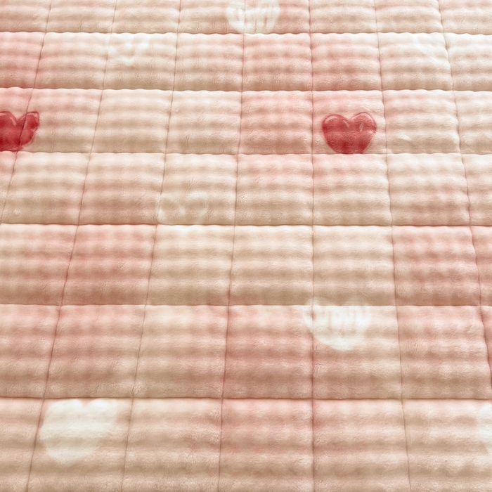 91家纺网 家纺一手货源 找家纺 梵朴 2025新款牛奶绒泡泡兔毛绒床垫学生宿舍床褥子床护垫大床款印花系列 云纹爱心粉