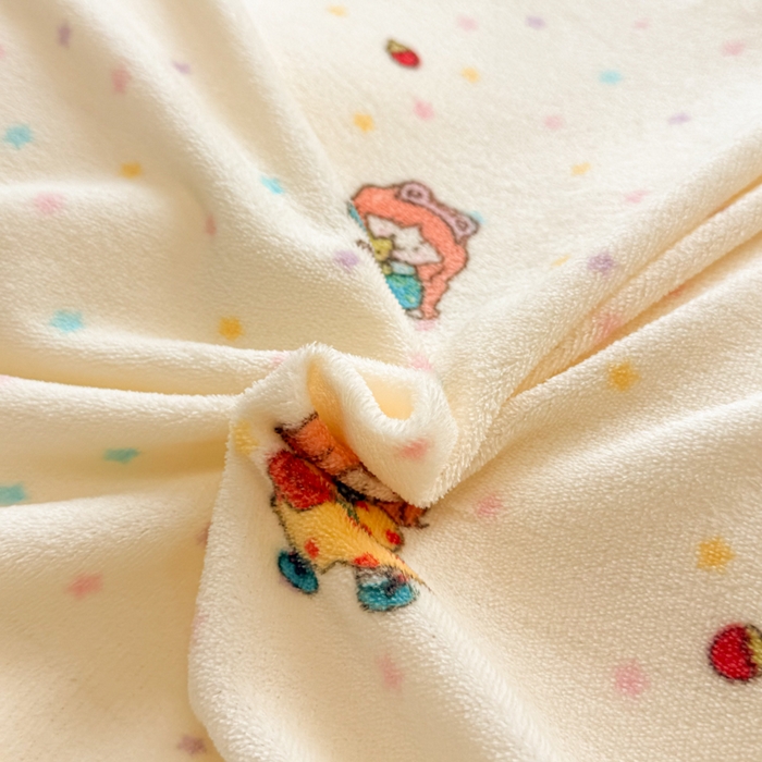 91家纺网 家纺一手货源 找家纺 米莱家纺 2025新款牛奶绒印花花边四件套 泡泡糖女孩