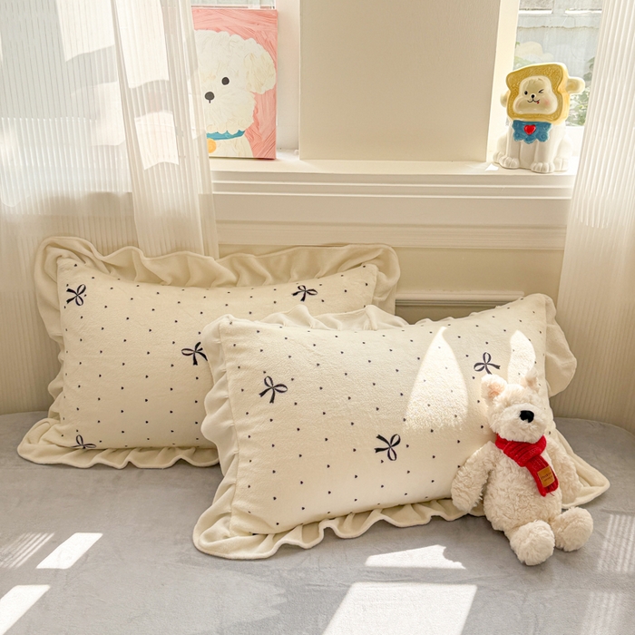 91家纺网 家纺一手货源 找家纺 米莱家纺 2025新款牛奶绒印花花边四件套 少女蝴蝶节