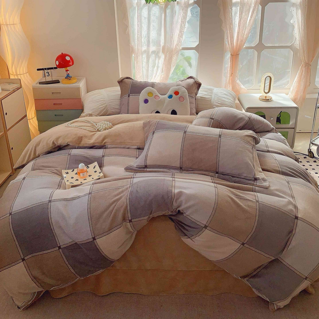 91家纺网 家纺一手货源 找家纺 莱豫家纺 2025新款加厚牛奶绒三件套四件套保暖不静电 雅致格调