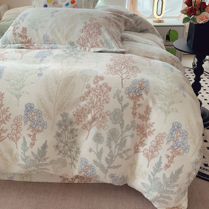 91家纺网 家纺一手货源 找家纺 莱豫家纺 2025新款加厚牛奶绒三件套四件套保暖不静电 幽兰花谷