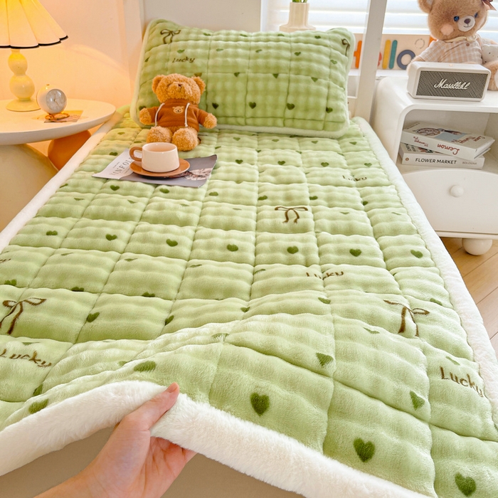 91家纺网 家纺一手货源 找家纺 （总）梵朴 2025新款牛奶绒泡泡兔毛绒床垫学生宿舍床褥子床护垫学生款印花系列