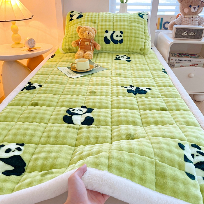 91家纺网 家纺一手货源 找家纺 （总）梵朴 2025新款牛奶绒泡泡兔毛绒床垫学生宿舍床褥子床护垫学生款印花系列