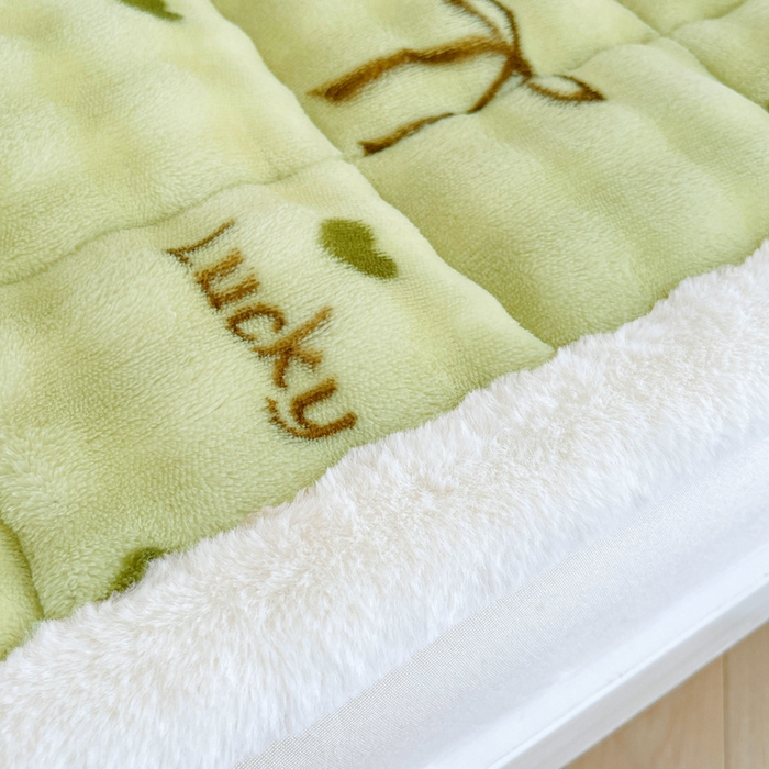 91家纺网 家纺一手货源 找家纺 梵朴 2025新款牛奶绒泡泡兔毛绒床垫学生宿舍床褥子床护垫学生款印花系列 爱心蝴蝶结绿