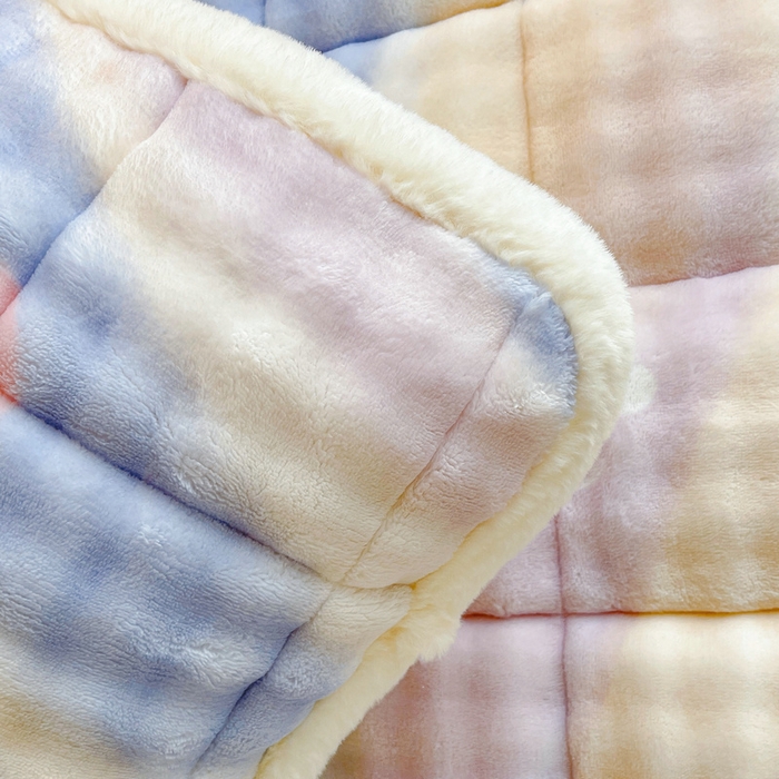 91家纺网 家纺一手货源 找家纺 梵朴 2025新款牛奶绒泡泡兔毛绒床垫学生宿舍床褥子床护垫学生款印花系列 彩虹爱心紫